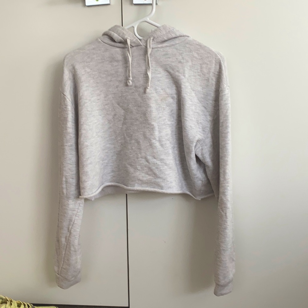 Cropped gray sweat shirt